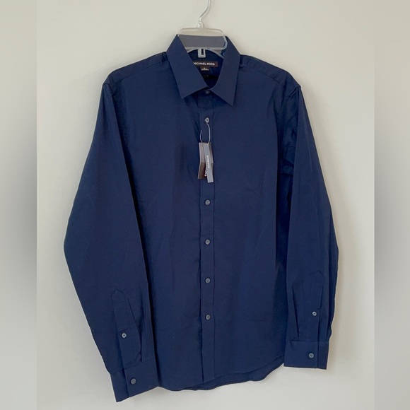 Michael Kors Long Sleeve Stretch Cotton Button Down Shirt. - Picture 2 of 7